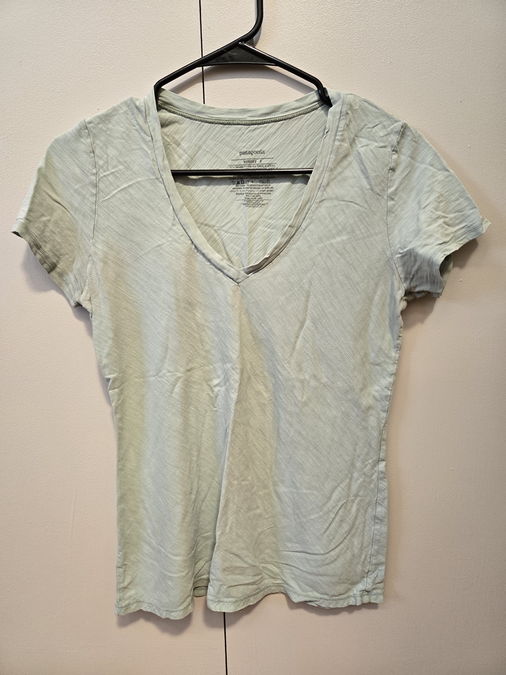 Patagonia Women's Pale Mint V-Neck Short Sleeve Tee